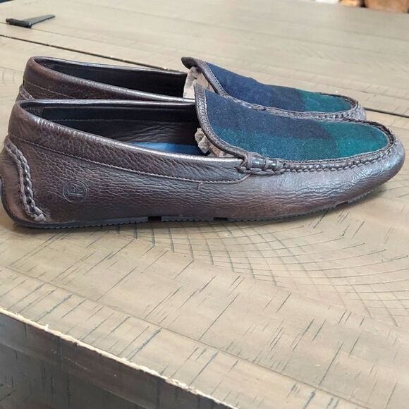 Peter Millar Shetland Leather & Tartan Wool Driving Loafer Sz 8.5 - Picture 3 of 13
